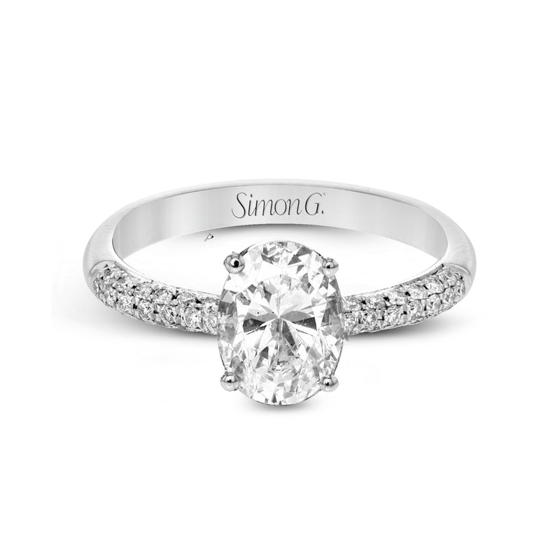 Oval - cut Engagement Ring & Matching Wedding Band in 18k Gold with Diamonds - Simon G. Jewelry