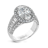 Oval - Cut Halo Engagement Ring In 18k Gold With Diamonds - Simon G. Jewelry