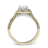 Oval - cut Halo Engagement Ring in 18k Gold with Diamonds - Simon G. Jewelry