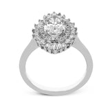 Oval - Cut Halo Engagement Ring In 18k Gold With Diamonds - Simon G. Jewelry