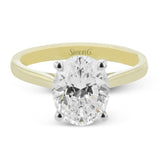 Oval - cut Hidden Halo Engagement Ring in 18k Gold with Diamonds - Simon G. Jewelry