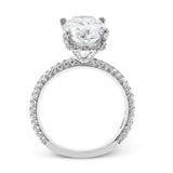 Oval - Cut Hidden Halo Engagement Ring In 18k Gold With Diamonds - Simon G. Jewelry