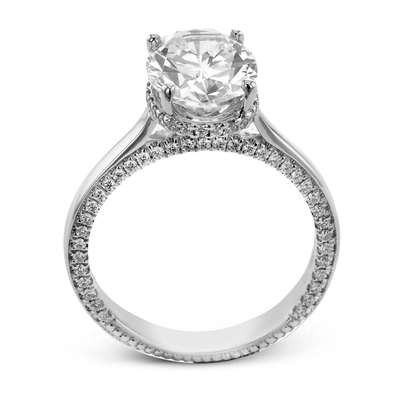 Oval - cut Hidden Halo Engagement Ring in 18k Gold with Diamonds - Simon G. Jewelry