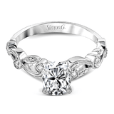 Oval - cut Trellis Engagement Ring & Matching Wedding Band in 18k Gold with Diamonds - Simon G. Jewelry