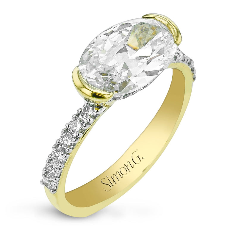 Oval Engagement Ring in 18k Gold with Diamonds - Simon G. Jewelry