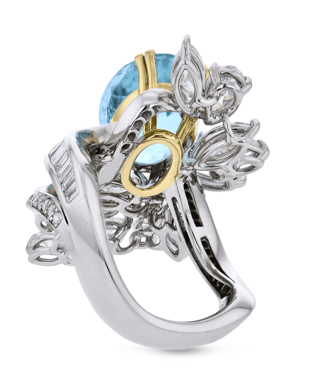 Paraiba & Diamond Flourish Ring In 18k Gold - Simon G. Jewelry