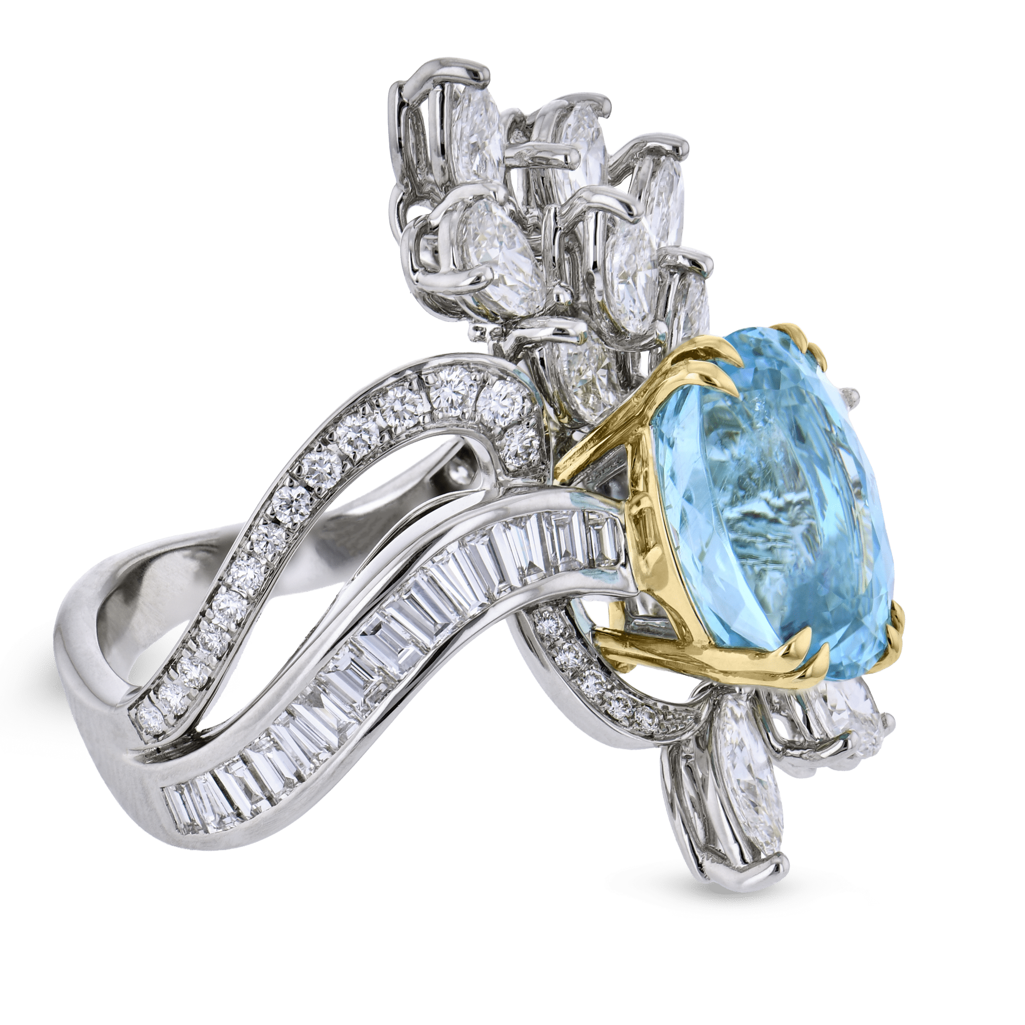 Paraiba & Diamond Flourish Ring In 18k Gold - Simon G. Jewelry