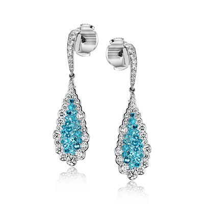 Paraiba Drop Earrings in 18k Gold with Diamonds - Simon G. Jewelry