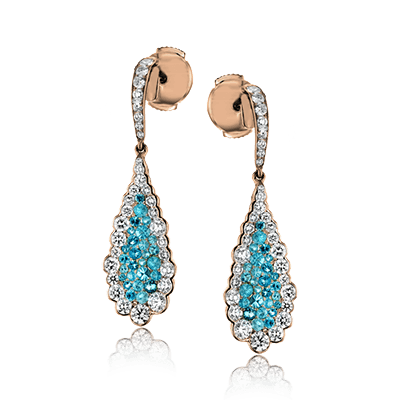 Paraiba Drop Earrings in 18k Gold with Diamonds - Simon G. Jewelry