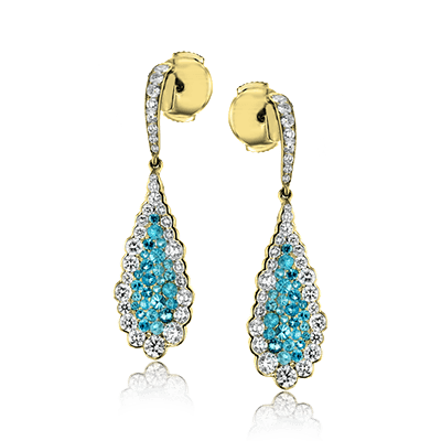 Paraiba Drop Earrings in 18k Gold with Diamonds - Simon G. Jewelry