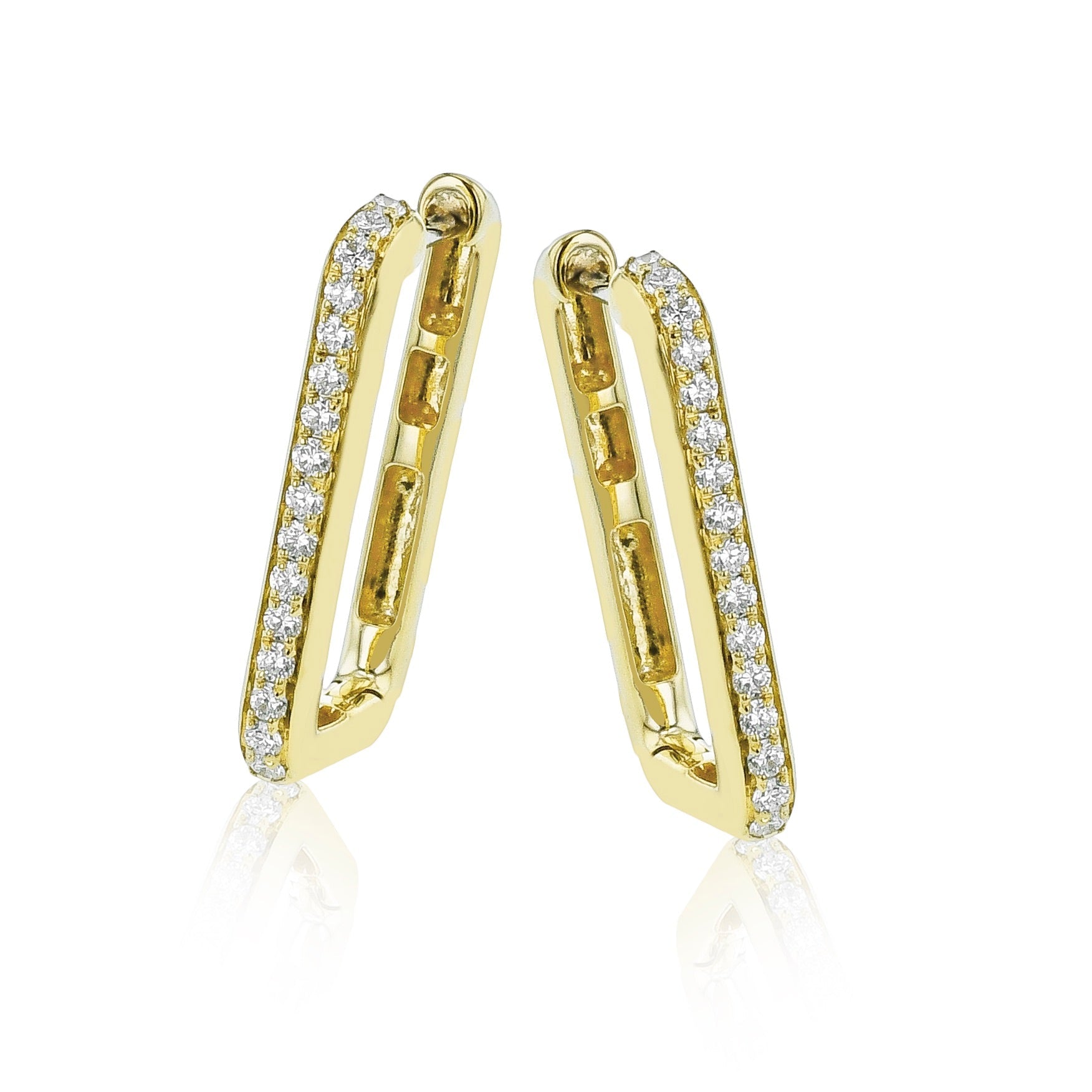 Pavé Hoop Earring in 18k Gold with Diamonds - Simon G. Jewelry