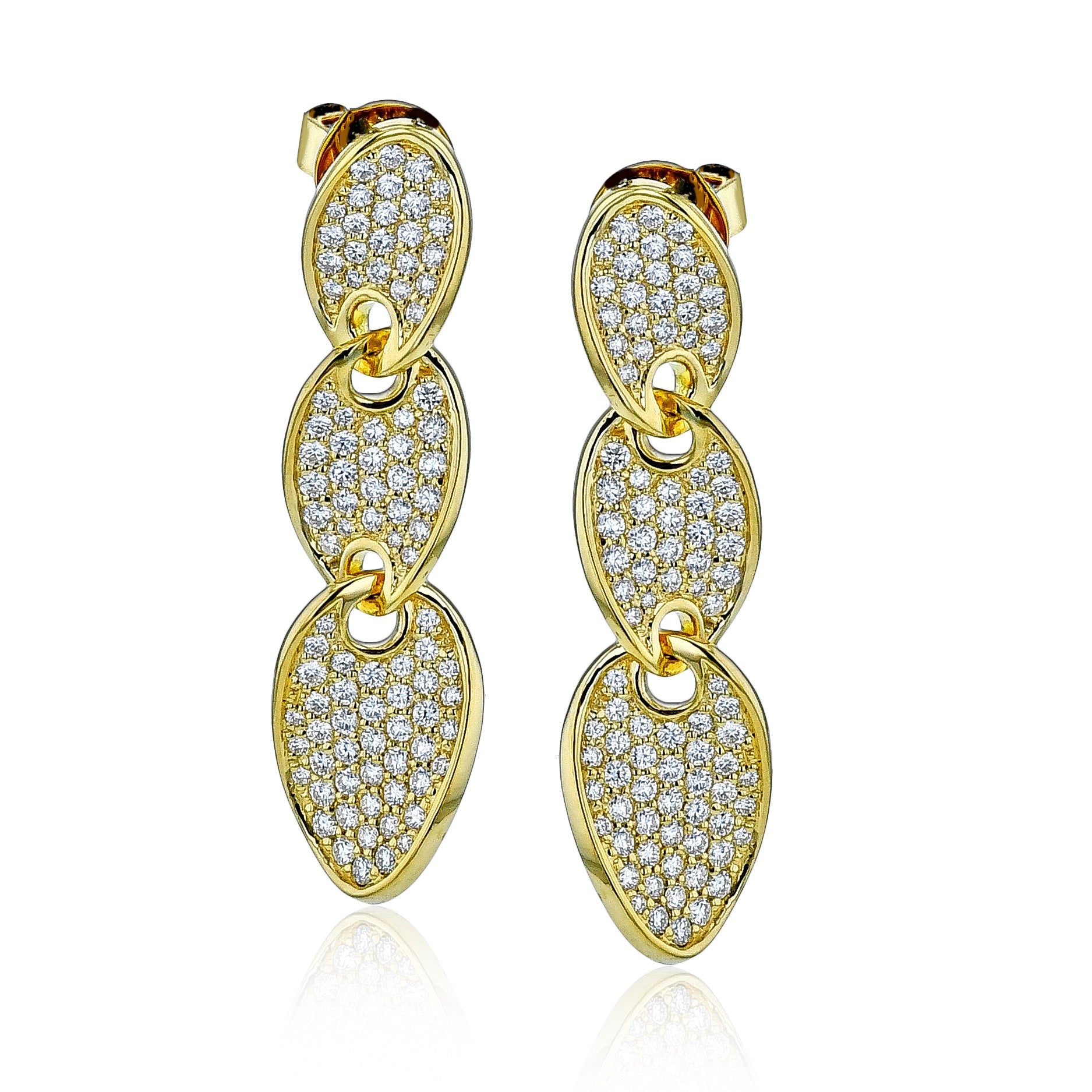 Pavé Link Earrings in 18k Gold with Diamonds - Simon G. Jewelry