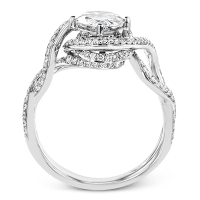Pear - Cut Criss - Cross Engagement Ring In 18k Gold With Diamonds - Simon G. Jewelry