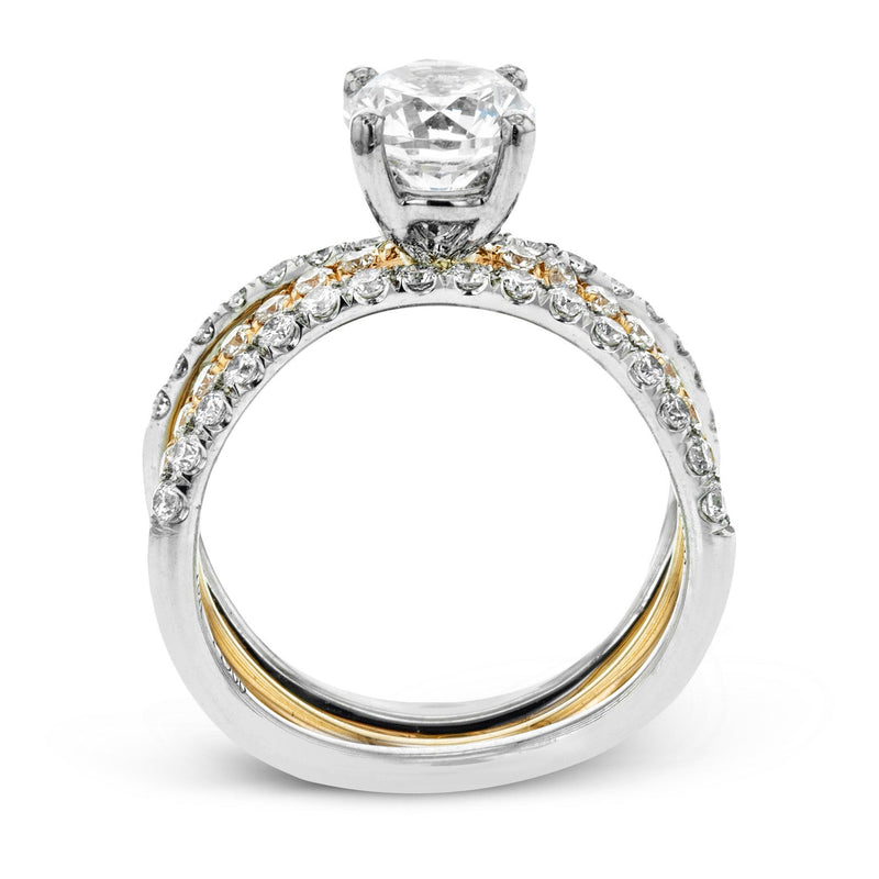 Pear - cut Engagement Ring & Matching Wedding Band in 18k Gold with Diamonds - Simon G. Jewelry