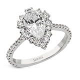 Pear - Cut Halo Engagement Ring In 18k Gold With Diamonds - Simon G. Jewelry