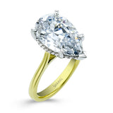 Pear - cut Hidden Halo Engagement Ring in 18k Gold with Diamonds - Simon G. Jewelry