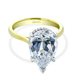 Pear - cut Hidden Halo Engagement Ring in 18k Gold with Diamonds - Simon G. Jewelry