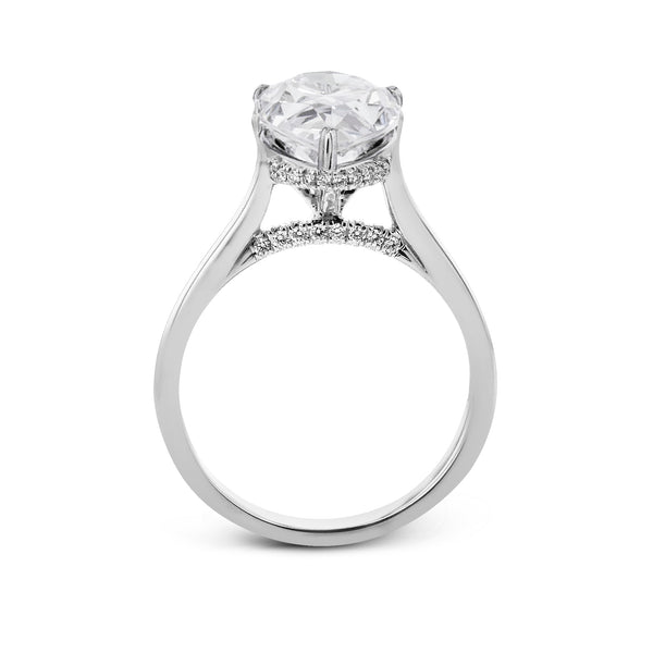 Pear - Cut Hidden Halo Engagement Ring In 18k Gold With Diamonds - Simon G. Jewelry