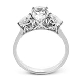 Pear - cut Three - stone Engagement Ring in 18k Gold with Diamonds - Simon G. Jewelry