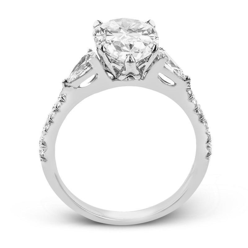 Pear - cut Three - stone Engagement Ring in 18k Gold with Diamonds - Simon G. Jewelry