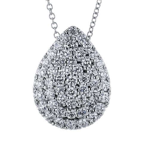 Pear Pendant in 18k Gold with Diamonds - Simon G. Jewelry