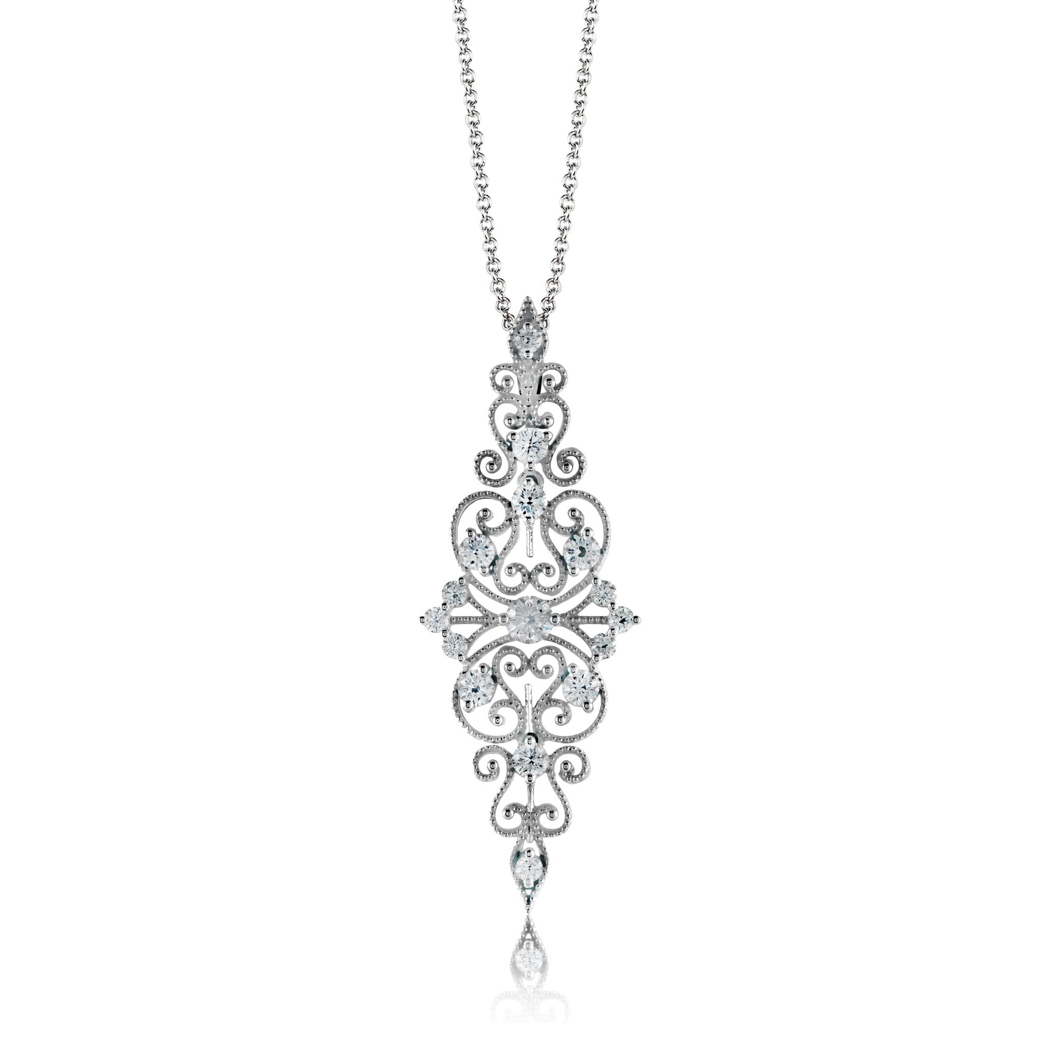 Pendant Necklace in 18k Gold with Diamonds - Simon G. Jewelry