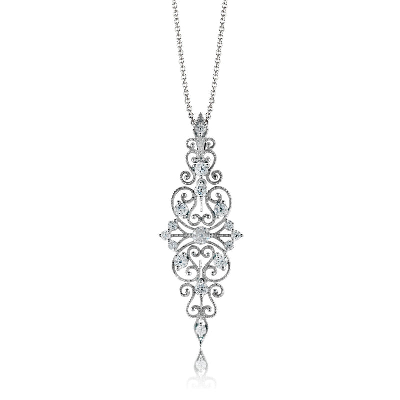 Pendant Necklace in 18k Gold with Diamonds - Simon G. Jewelry