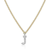 Personalized Initial Necklace in 18k Gold with Diamonds - Simon G. Jewelry
