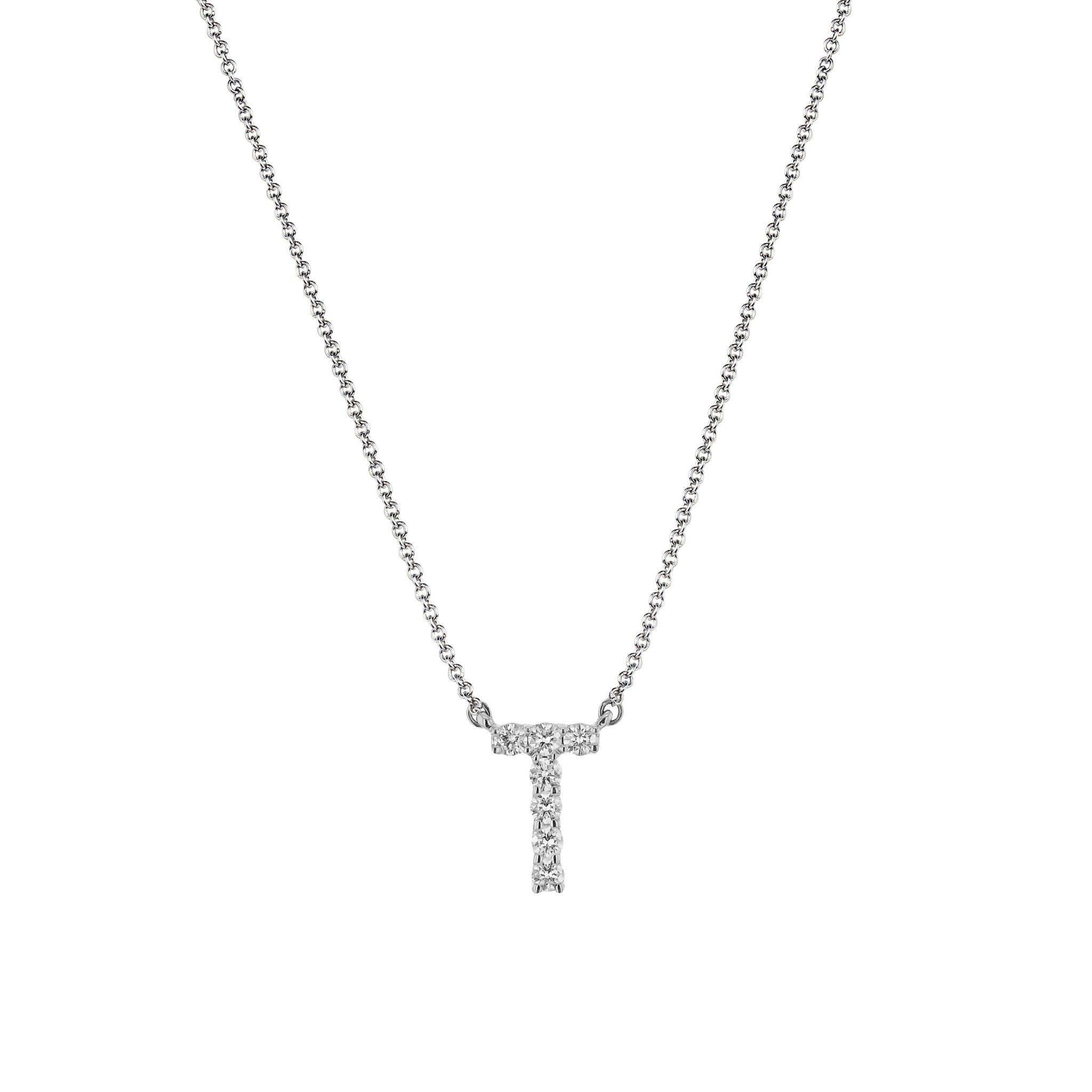 Personalized Initial Pendant Necklace in 18k Gold with Diamonds - Simon G. Jewelry