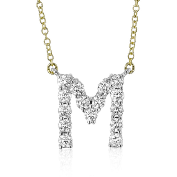 Personalized Initial Pendant Necklace in 18k Gold with Diamonds - Simon G. Jewelry
