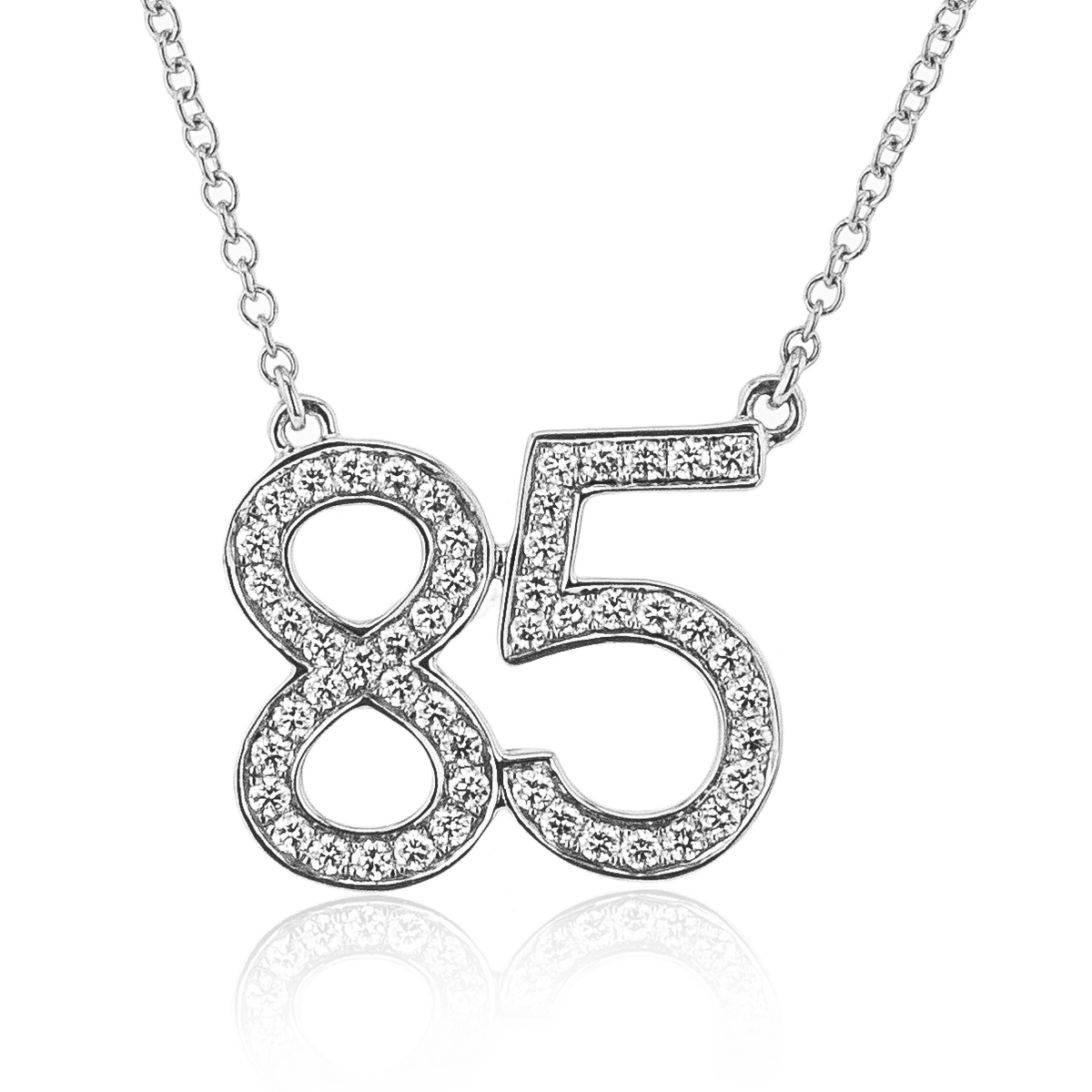 Personalized Two number Pendant Necklace in 18k Gold with Diamonds Simon G. Jewelry