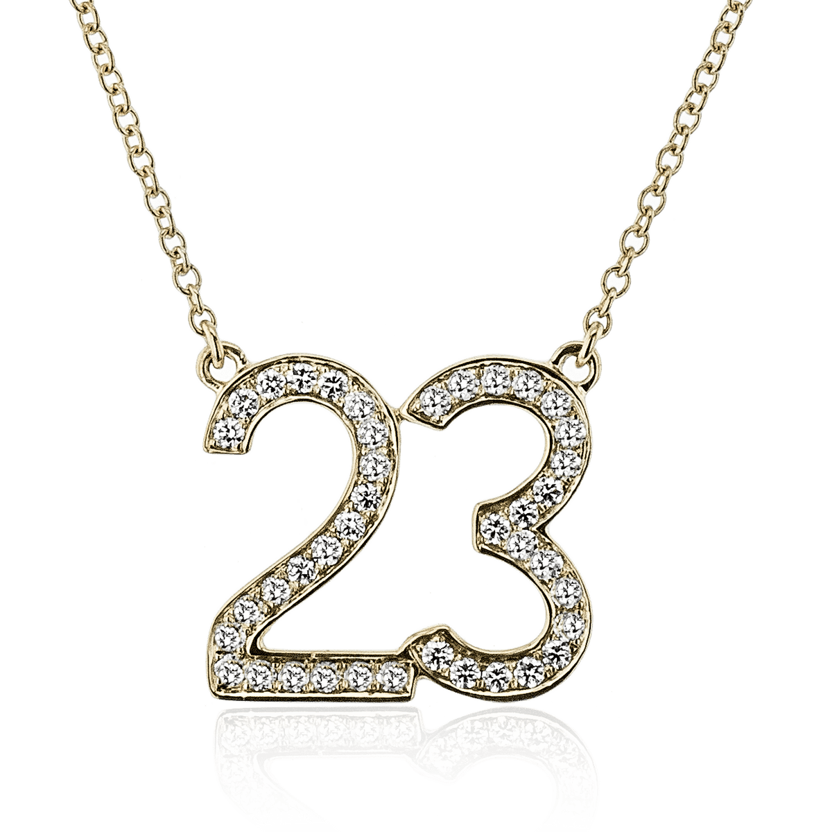 Personalized Two number Pendant Necklace in 18k Gold with Diamonds Simon G. Jewelry