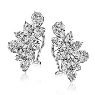 Petal Earrings in 18k Gold with Diamonds - Simon G. Jewelry