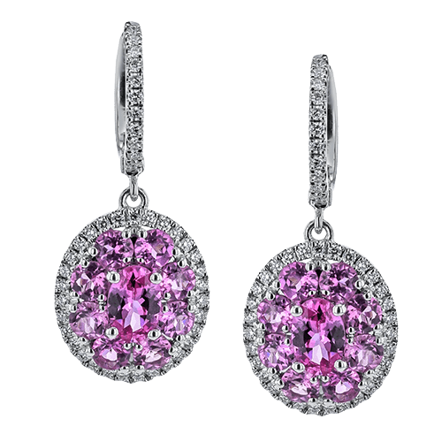 Pink Tourmaline and Diamond Drop Earrings - Simon G. Jewelry