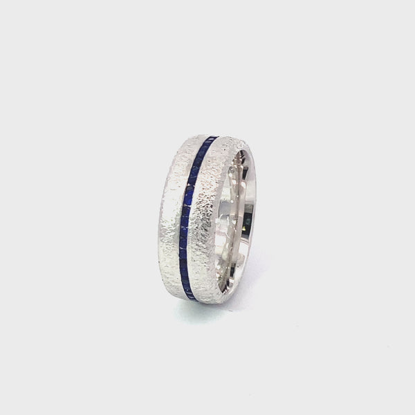 Men's Ring In 14k Gold With Sapphires