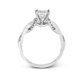 Princess - Cut Criss - Cross Engagement Ring In 18k Gold With Diamonds - Simon G. Jewelry