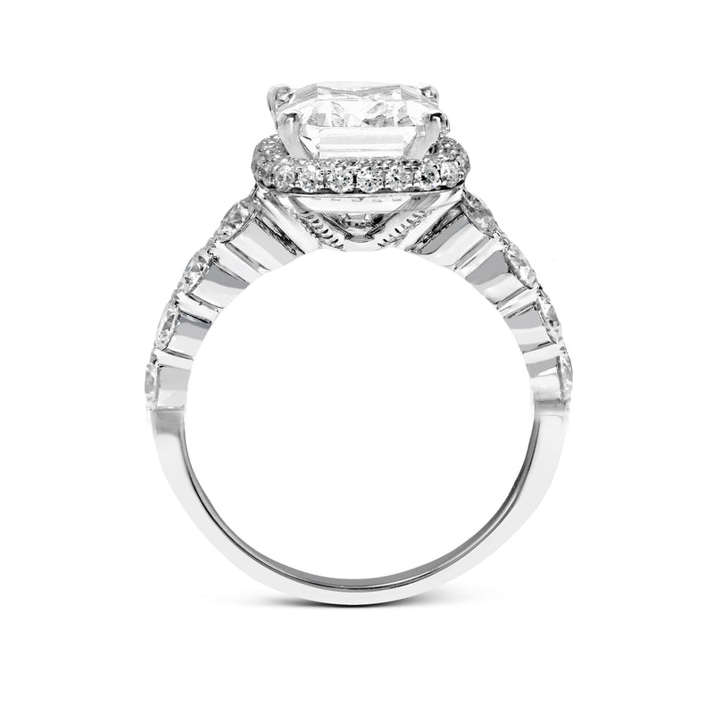 Princess - Cut Double - Halo Engagement Ring In 18k Gold With Diamonds - Simon G. Jewelry