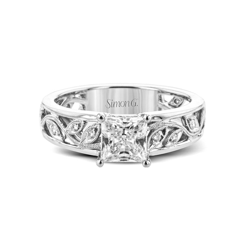 Princess - Cut Engagement Ring In 18k Gold With Diamonds - Simon G. Jewelry