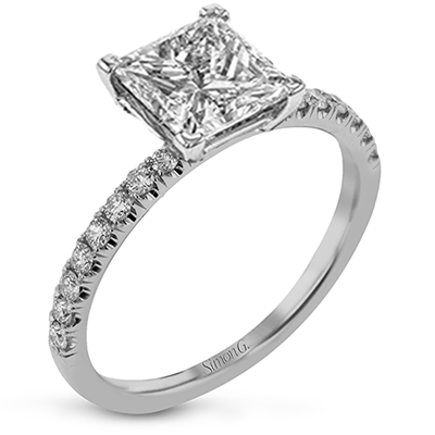 Princess - cut Engagement Ring & Matching Wedding Band in 18k Gold with Diamonds - Simon G. Jewelry