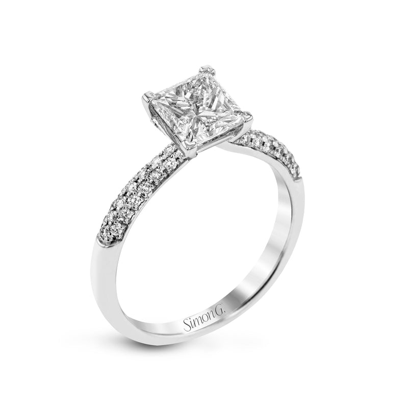 Princess - cut Engagement Ring & Matching Wedding Band in 18k Gold with Diamonds - Simon G. Jewelry