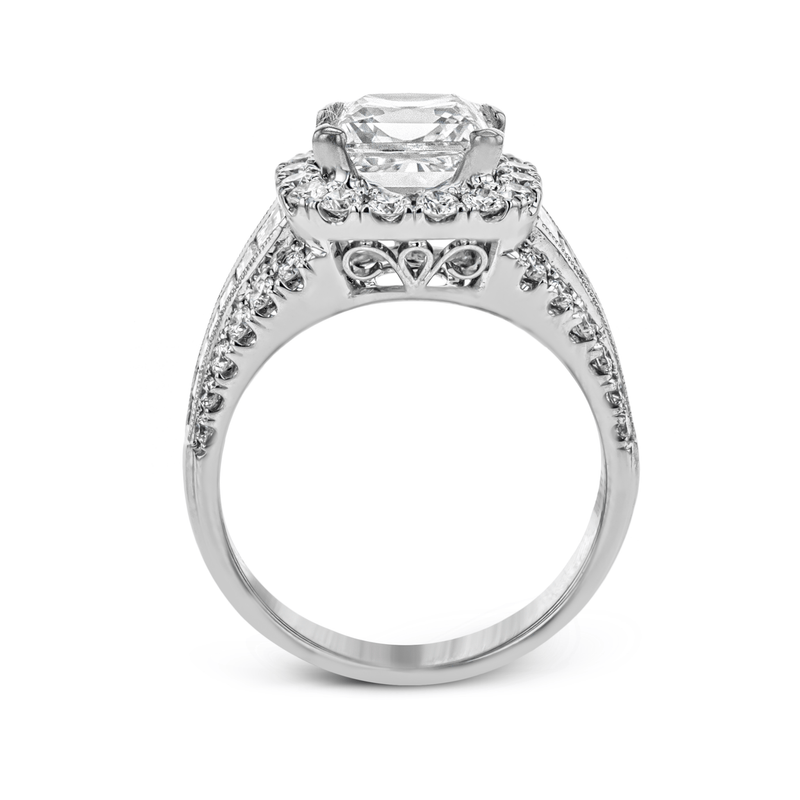 Princess - Cut Halo Engagement Ring In 18k Gold With Diamonds - Simon G. Jewelry