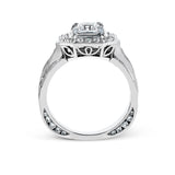 Princess - cut Halo Engagement Ring in 18k Gold with Diamonds - Simon G. Jewelry