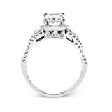 Princess - Cut Halo Engagement Ring In 18k Gold With Diamonds - Simon G. Jewelry