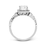 Princess - Cut Halo Engagement Ring In 18k Gold With Diamonds - Simon G. Jewelry