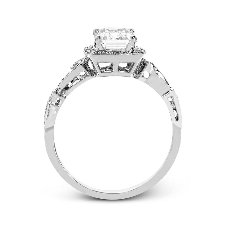 Princess - Cut Halo Engagement Ring In 18k Gold With Diamonds - Simon G. Jewelry