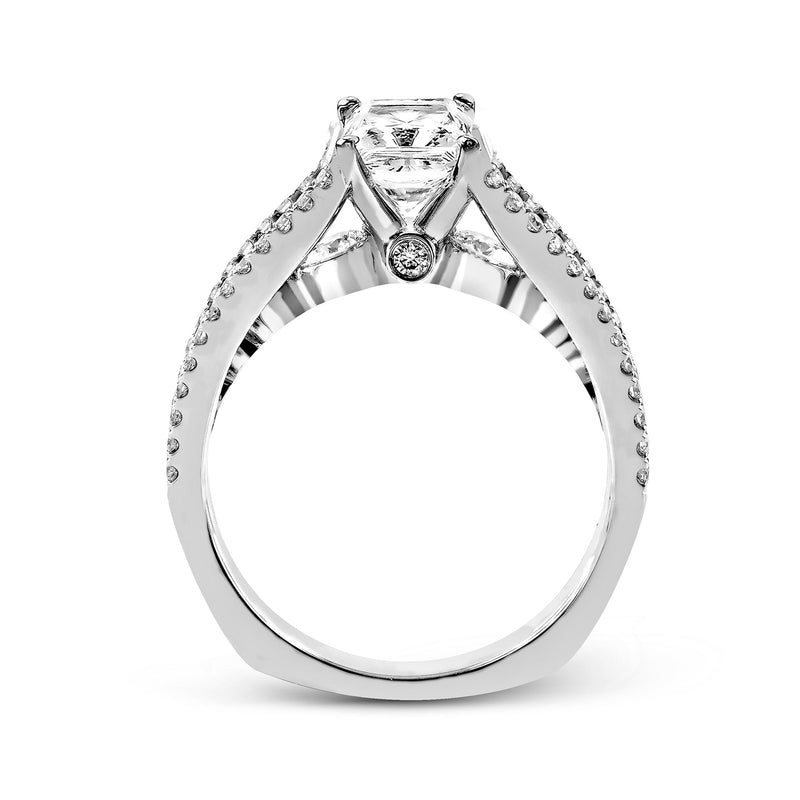 Princess - Cut Split - Shank Engagement Ring In 18k Gold With Diamonds - Simon G. Jewelry