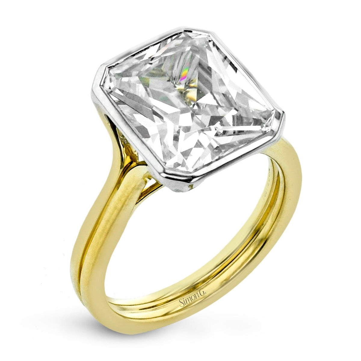 その他 GA Radiant Vega Radiant-cut Engagement Ring in 18k Gold with Diamonds – Simon G