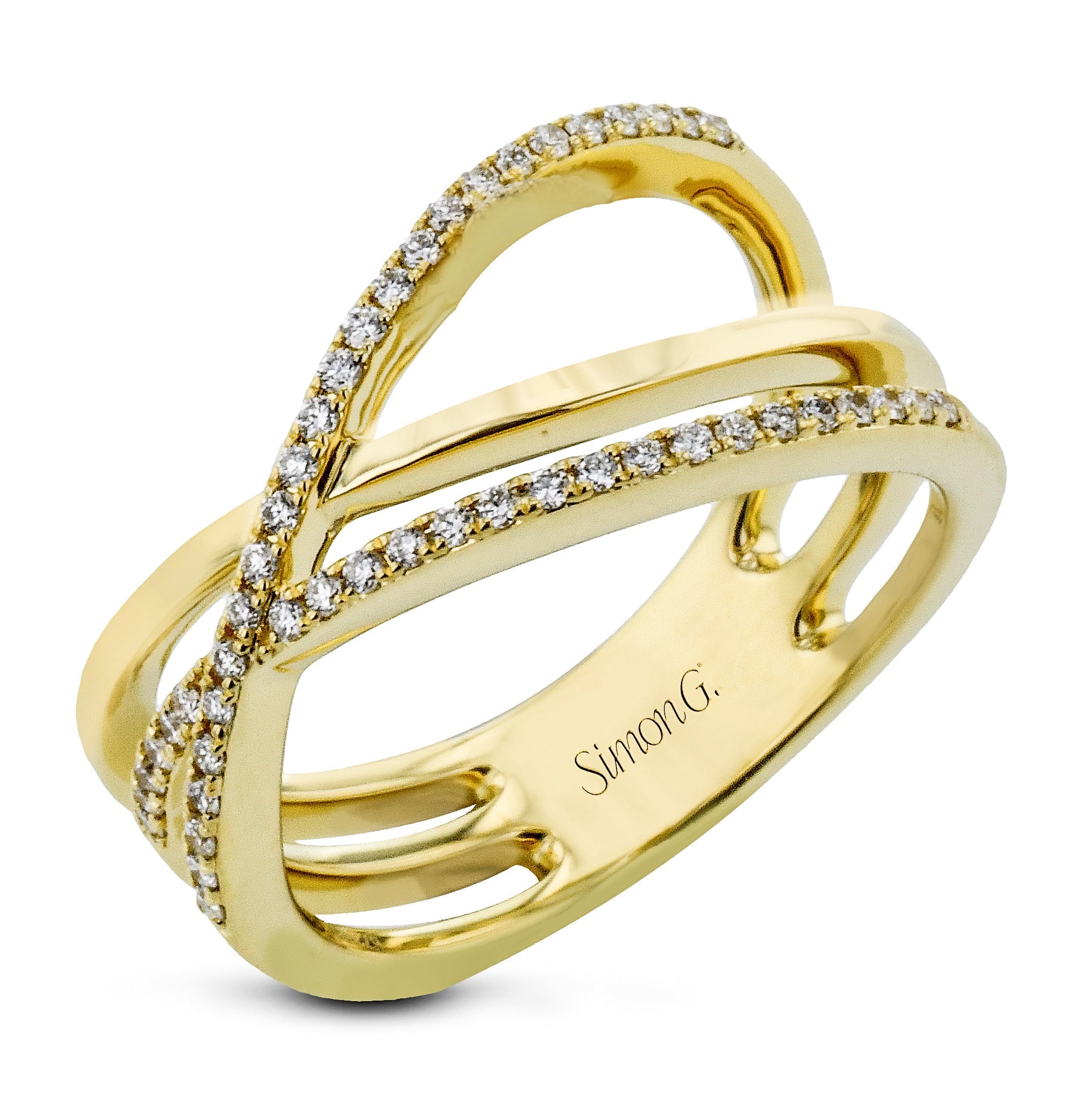 Right Hand Ring in 18k Gold with Diamonds - Simon G. Jewelry