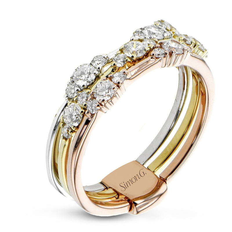 Right Hand Ring In 18k Gold With Diamonds - Simon G. Jewelry