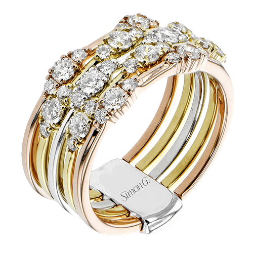 Right Hand Ring In 18k Gold With Diamonds - Simon G. Jewelry